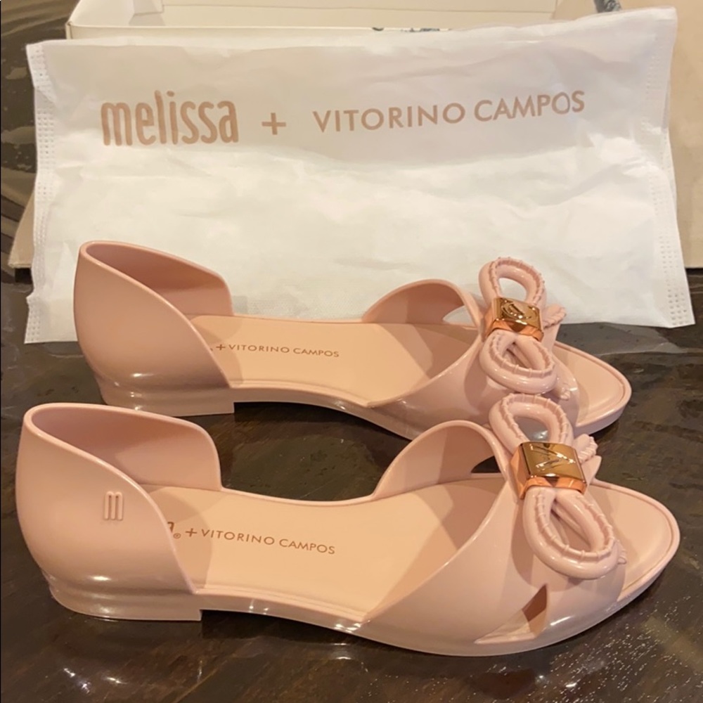 Melissa + Vitorino Campos light pink flats.